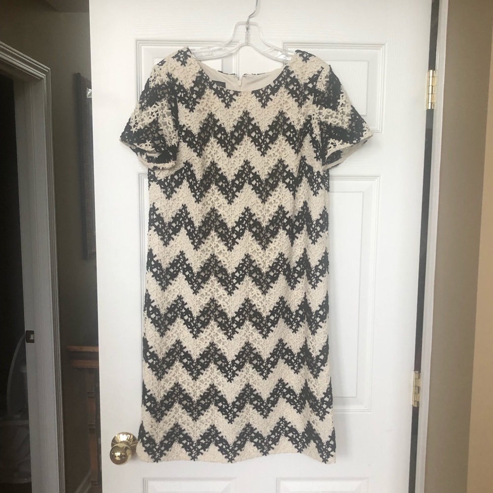 Talbots lace striped dress